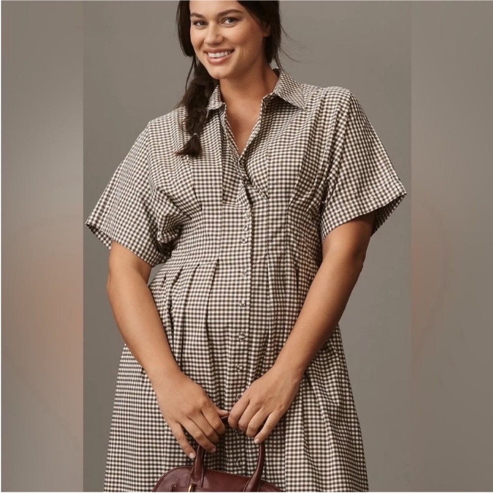 Anthropologie The Tobie Studded Shirt Dress by Exquise - Picture 7 of 12